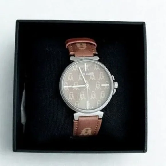 Steve Madden SM-1023BNBN Brown Logo Monogram Watch NWT w/ Box - Picture 6 of 7